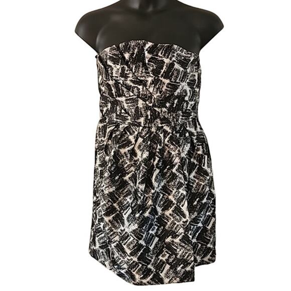 BCBGMaxAzria Max & Cleo Strapless Abstract Print Cocktail Dress Size 12 NWT - Picture 2 of 7